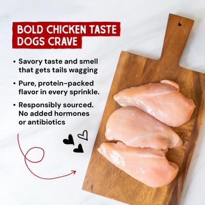 Show full view: Stella & Chewy's Marie's Magical Dinner Dust Freeze-Dried Raw Cage-Free Chicken Dog Food Topper, 7-oz bag slide 6 of 14