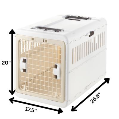 Show full view: Richell Foldable Dog & Cat Carrier, White & Beige, Medium slide 7 of 8