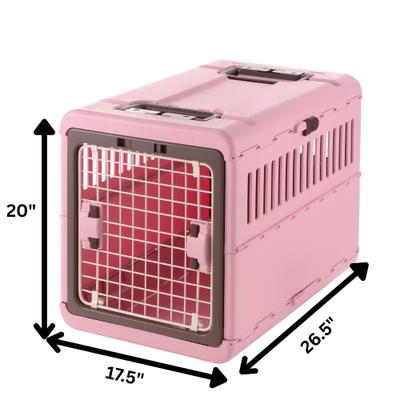 Show full view: Richell Foldable Dog & Cat Carrier, Soft Pink & Brown, Medium slide 8 of 9