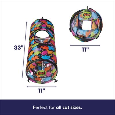 Show full view: Frisco Halloween Foldable Play Tunnel Cat Toy with Silvervine & Catnip, Colorful Ghost Cats slide 2 of 8