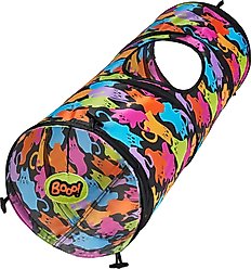 Frisco Halloween Foldable Play Tunnel Cat Toy with Silvervine & Catnip, Colorful Ghost Cats