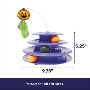 Frisco Halloween Cat Tracks Cat Toy, Spider & Pumpkin with Feathers & Silvervine/Catnip
