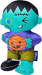 Frisco Halloween Zombie with Pumpkin TPR & Plush Squeaky Dog Toy, Medium/Large