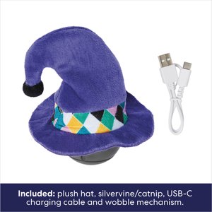 Frisco Halloween Witch Hat Wobble & Spin Electronic Laser Cat Toy with Silvervine & Catnip