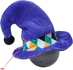 Frisco Halloween Witch Hat Wobble & Spin Electronic Laser Cat Toy with Silvervine & Catnip