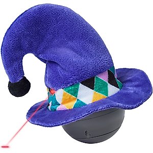 Frisco Halloween Witch Hat Wobble & Spin Electronic Laser Cat Toy with Silvervine & Catnip