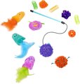 Frisco Halloween Vibrant Ghosts Plush, Teaser, Spring & Ball Variety Pack Cat Toy with Silvervine & Ca...