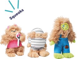 Frisco Halloween Trick-or-Treat Monsters Plush Squeaky Dog Toy, Medium/Large, 3 count slide 2 of 6