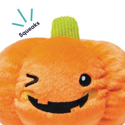Show full view: Frisco Halloween Pumpkin Plush Squeaky Dog Toy, Medium/Large slide 3 of 8