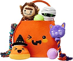 Frisco Halloween Boo Basket Variety Pack Dog Toy, Medium, 7 count