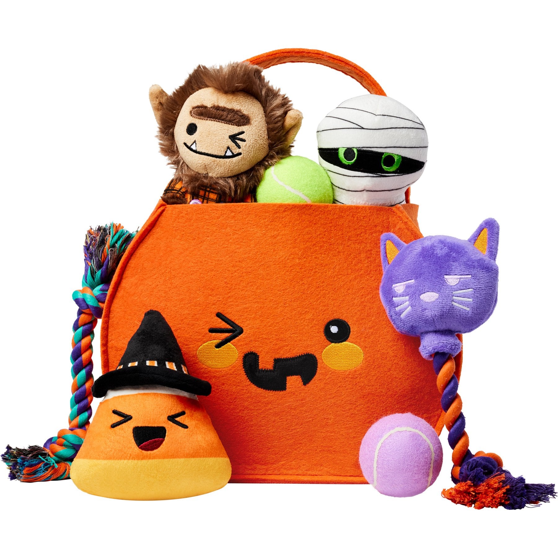 Frisco Halloween Boo Basket Variety Pack Dog Toy, Medium, 7 count, Jack-o-Lantern