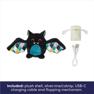 Show full view: Frisco Halloween Bat Interactive Sound Flapping Electronic Plush Cat Toy with Silvervine & Catnip slide 3 of 8