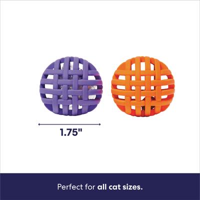 Show full view: Frisco Halloween Lattice Rubber Balls with Crinkle & Compressed Silvervine & Catnip Cat Toy, 2 count slide 3 of 8