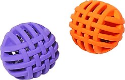 Frisco Halloween Lattice Rubber Balls with Crinkle & Compressed Silvervine & Catnip Cat Toy, 2 count