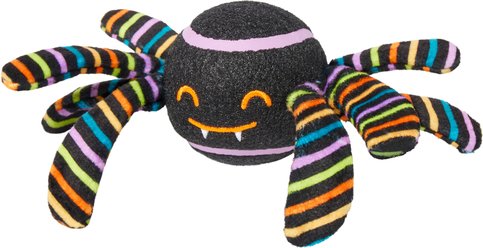 Frisco Halloween Spider Fetch Squeaky Tennis Ball Dog Toy, Medium