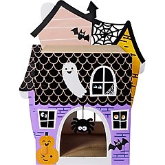 Frisco Halloween Mansion Cardboard Cat House with Silvervine & Catnip, 2-Story, Haunted Victorian House