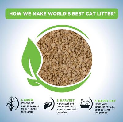 Show full view: World's Best Multiple Cat Lotus Blossom Scented Clumping Corn Cat Litter, 28-lb bag slide 4 of 11