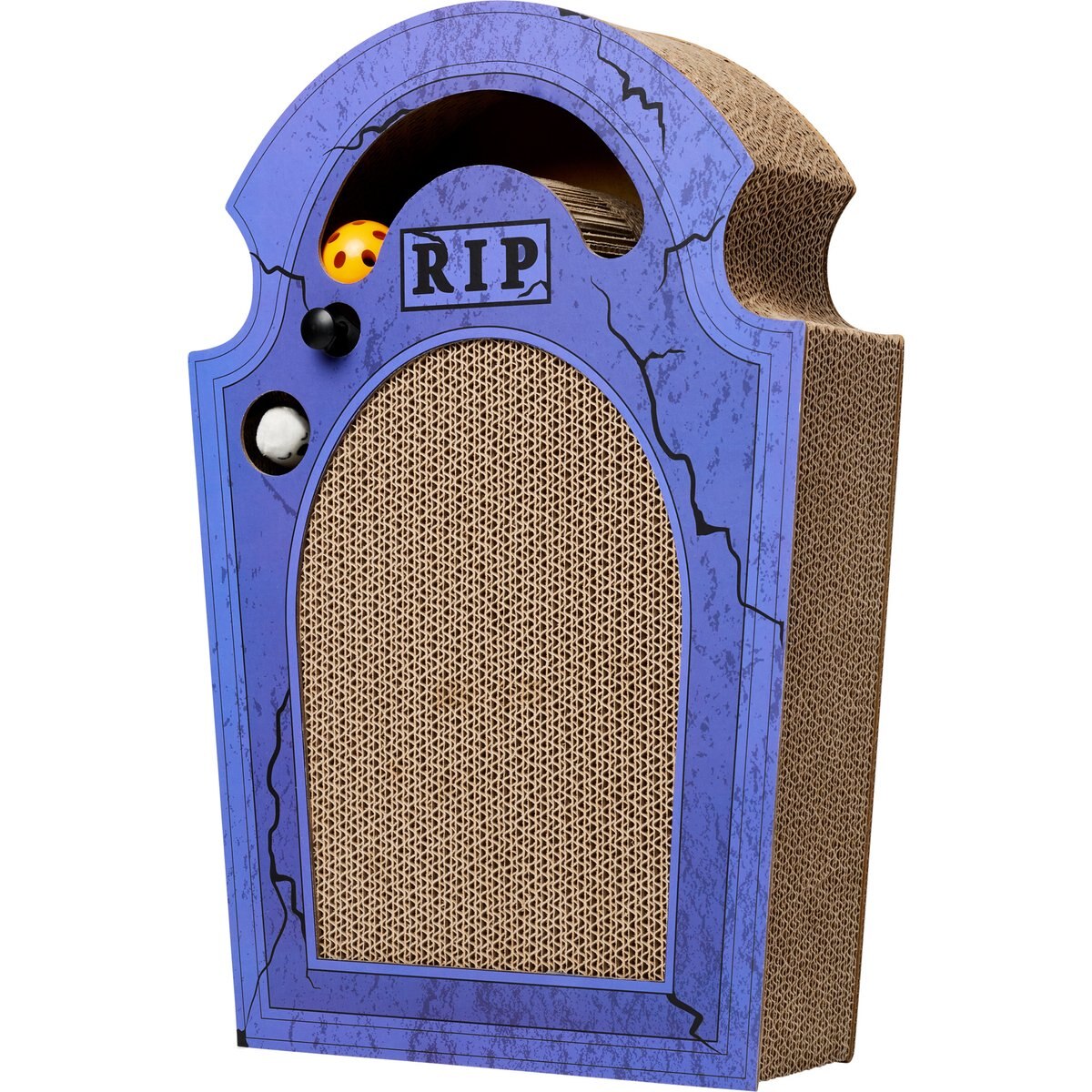 Frisco Halloween Tombstone Interactive Cardboard Pop-Up Scratcher Cat Toy with Silvervine & Catnip