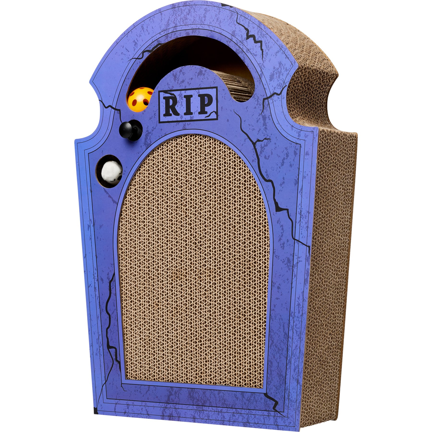 Frisco Halloween Tombstone Interactive Cardboard Pop-Up Scratcher Cat Toy with Silvervine & Catnip