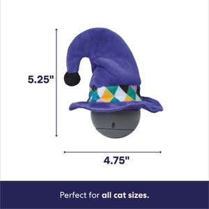 Frisco Halloween Witch Hat Wobble & Spin Electronic Laser Cat Toy with Silvervine & Catnip