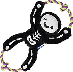 Frisco Halloween Skeleton Plush with Rope Squeaky Dog Toy, Medium/Large