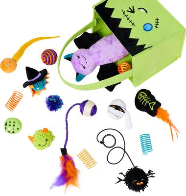 Show full view: Frisco Halloween Frankenstein Boo Basket Variety Pack Cat Toy with Silvervine & Catnip, 15 count slide 5 of 9