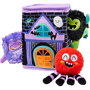 Frisco Halloween Monster House Hide & Seek Puzzle Plush Squeaky Dog Toy, Small/Medium