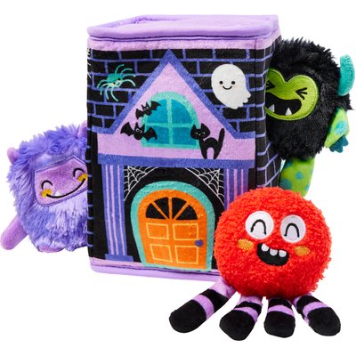 Frisco Frisco Halloween Monster House Hide & Seek Puzzle Plush Squeaky Dog Toy, Small/Medium