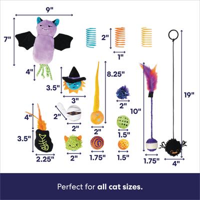 Show full view: Frisco Halloween Frankenstein Boo Basket Variety Pack Cat Toy with Silvervine & Catnip, 15 count slide 3 of 9