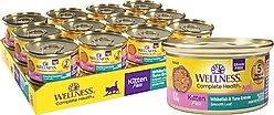 Wellness Complete Health Kitten Whitefish & Tuna Formula Grain-Free Canned Cat Food, case of 24, 3-oz