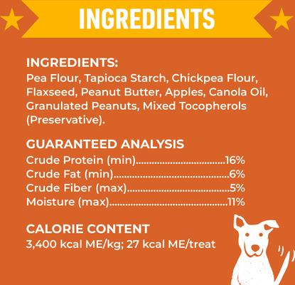 Show full view: Cloud Star Wag More Bark Less Grain-Free Peanut Butter & Apples Crunchy Dog Treats, 14-oz box slide 3 of 11