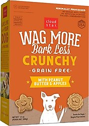 Cloud Star Wag More Bark Less Grain-Free Peanut Butter & Apples Crunchy Dog Treats, 14-oz box