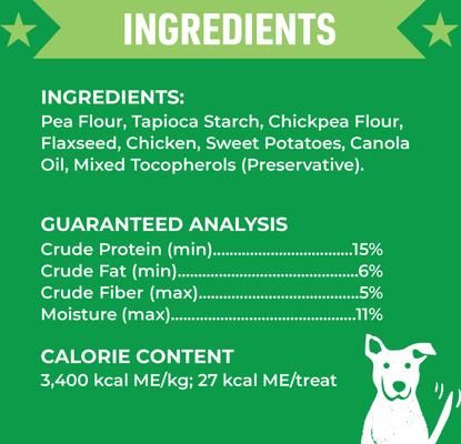 Show full view: Cloud Star Wag More Bark Less Grain-Free Chicken & Sweet Potatoes Crunchy Dog Treats, 14-oz box slide 3 of 11