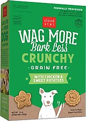 Cloud Star Wag More Bark Less Grain-Free Chicken & Sweet Potatoes Crunchy Dog Treats, 14-oz box
