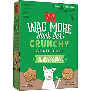 Cloud Star Wag More Bark Less Grain-Free Chicken & Sweet Potatoes Crunchy Dog Treats, 14-oz box