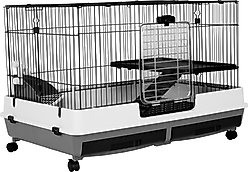 A&E Cage Company 26-in 2-Tier Small Animal Cage, Black, X-Large