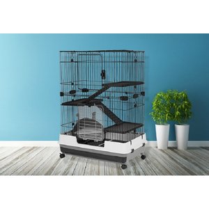A&E Cage Company 43-in 4-Tier Small Animal Cage, Black