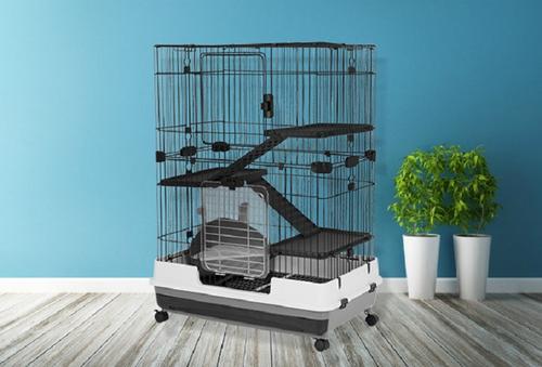 Show full view: A&E Cage Company 43-in 4-Tier Small Animal Cage, Black slide 2 of 2
