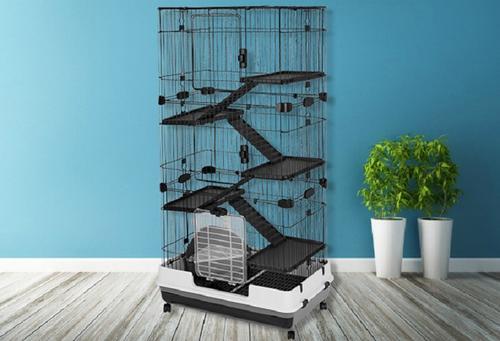 Show full view: A&E Cage Company 60-in 6-Tier Small Animal Cage, Black slide 2 of 2