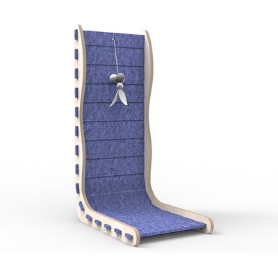 Happy & Polly Happy & Polly L-Shape 26.8-in Modern Felt Cat Scratcher, Purple
