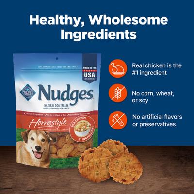 Show full view: Blue Buffalo Nudges Homestyle Real Chicken Dog Treats, 10-oz bag slide 8 of 11