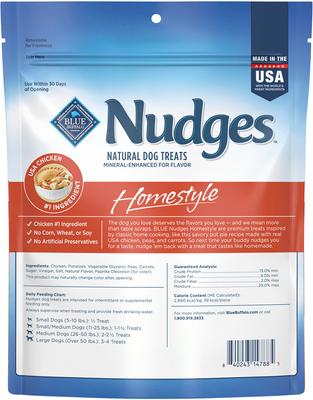 Show full view: Blue Buffalo Nudges Homestyle Real Chicken Dog Treats, 10-oz bag slide 3 of 11