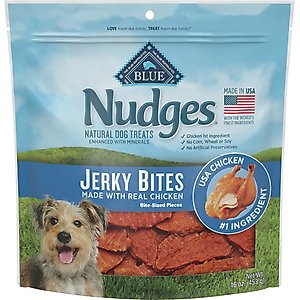 Blue Buffalo Nudges Jerky Bites Chicken Jerky Dog Treats, 16-oz bag, 1 count