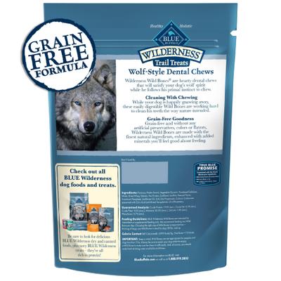 Show full view: Blue Buffalo Wilderness Wild Bones Grain-Free Large Dental Dog Treats, 27-oz bag, count varies slide 3 of 12
