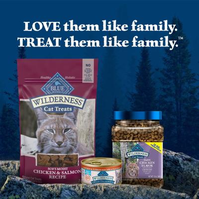 Show full view: Blue Buffalo Wilderness Chicken & Salmon Grain-Free Cat Treats, 2-oz bag slide 10 of 12