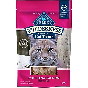 Blue Buffalo Wilderness Chicken & Salmon Grain-Free Cat Treats, 2-oz bag