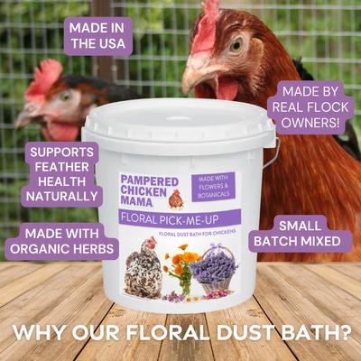 Show full view: Pampered Chicken Mama Pick Me Up Floral Dust Bath Chicken Insect Control, 10-lb bag slide 6 of 7
