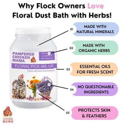 Show full view: Pampered Chicken Mama Pick Me Up Floral Dust Bath Chicken Insect Control, 5-lb bag slide 8 of 8