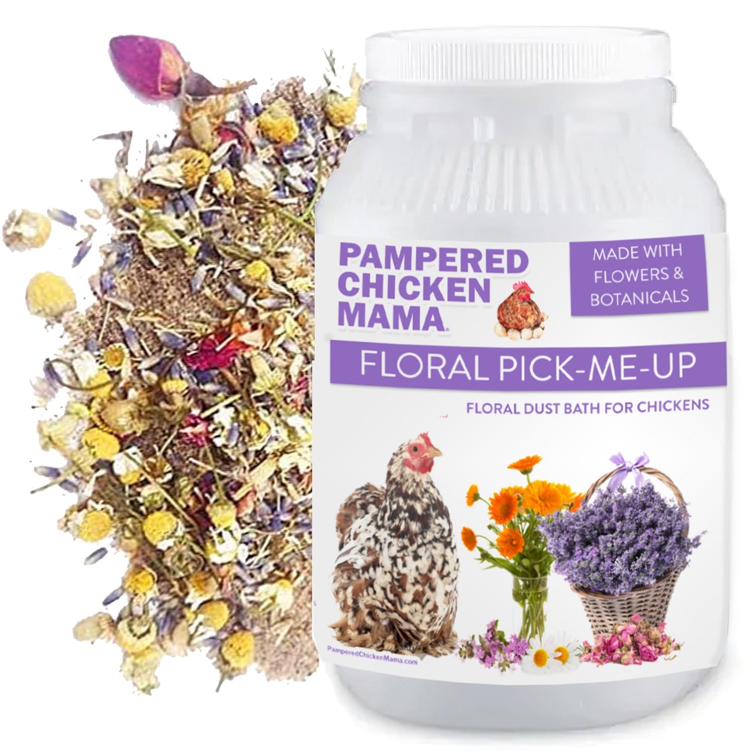 Pampered Chicken Mama Pick Me Up Floral Dust Bath Chicken Insect Control, 10-lb Bag