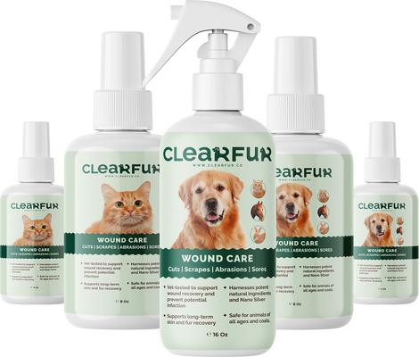 Show full view: ClearFur Wound Care Spray for Dogs & Cats, 4-fl oz bottle slide 3 of 5